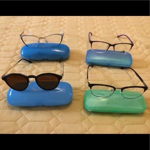 Nonprescription eyeglasses frames $20/each. Specify which one you’d like.